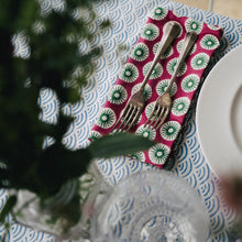 Load image into Gallery viewer, Indian block print pink Valentine napkin
