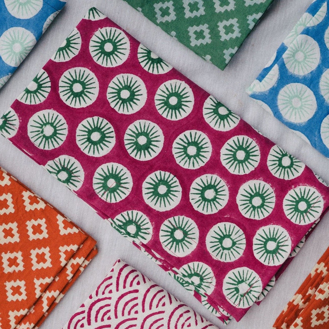 Indian block print selection of Katy and Ro napkins